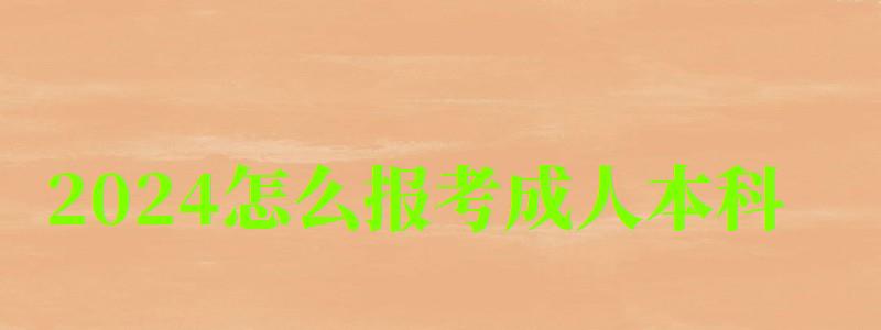 2024怎么報考成人本科 2024怎么報考成人本科 報名需要多少錢,2024年成人高考政策(圖1)