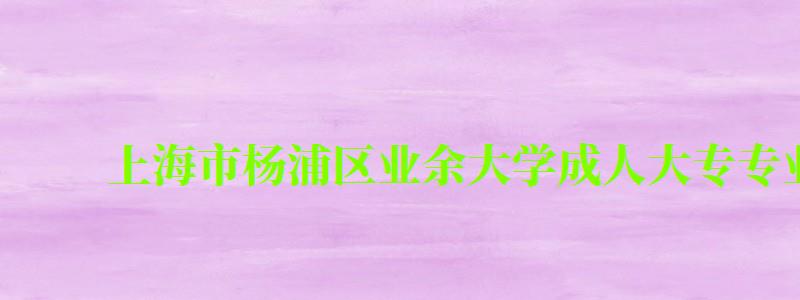 上海市楊浦區業余大學成人大專專業有哪些 上海市楊浦區業余大學成人大專專業有哪些 ,上海楊浦區業余大學怎么樣(圖1)