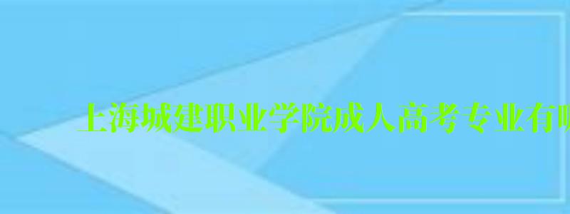 上海城建職業學院成人高考專業有哪些 上海城建職業學院成人高考專業有哪些 ,上海城建職業學院成人高考專業有哪些(圖1)