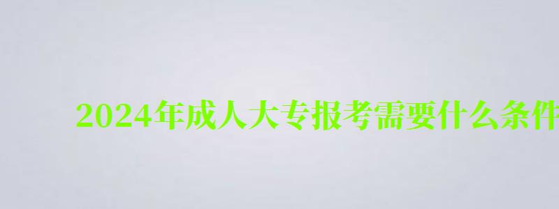2024年成人大專報考需要什么條件 2024年成人大專報考需要什么條件 成考怎么報名,2024年成人高考政策(圖1)