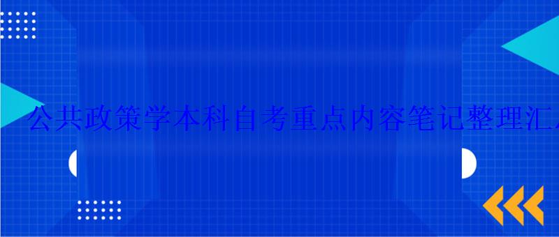 公共政策學本科自考重點內容筆記整理匯總 公共政策學本科自考重點內容筆記整理匯總
