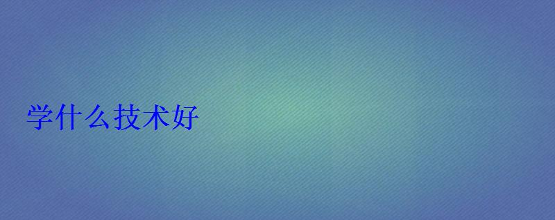 學什么技術好 學什么技術好