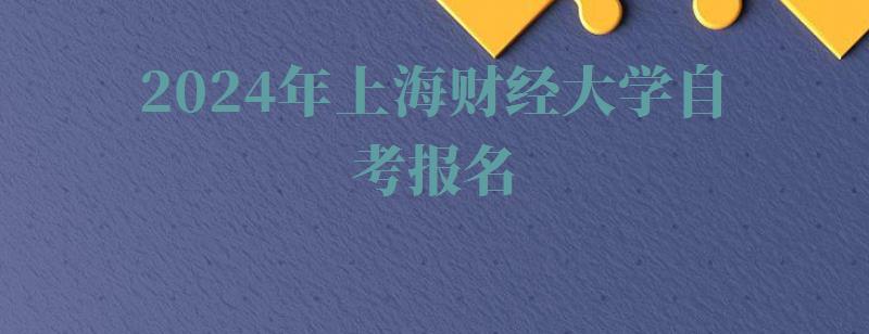 2024年上海財經大學自考報名 2024年上海財經大學自考報名