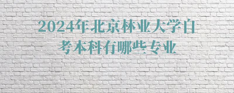 2024年北京林業大學自考本科有哪些專業 2024年北京林業大學自考本科有哪些專業
