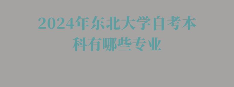 2024年東北大學自考本科有哪些專業 2024年東北大學自考本科有哪些專業