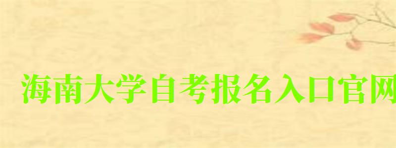 海南大學(xué)自考報(bào)名入口官網(wǎng) 海南大學(xué)自考報(bào)名入口官網(wǎng)(圖1)