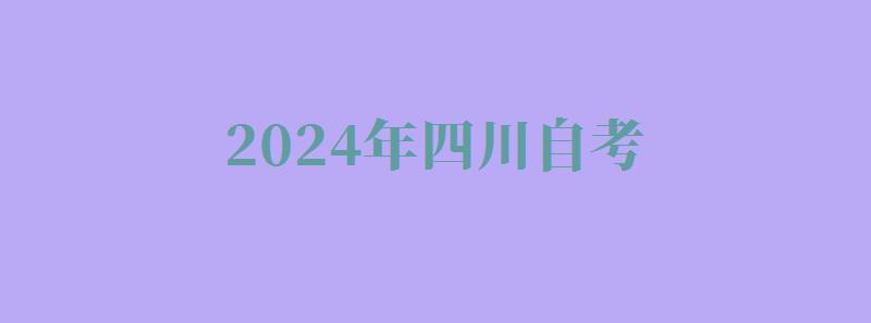 2024年四川自考 2024年四川自考