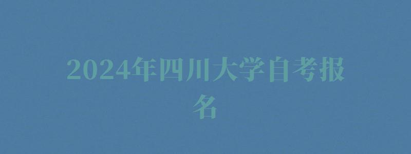 2024年四川大學(xué)自考報(bào)名 2024年四川大學(xué)自考報(bào)名