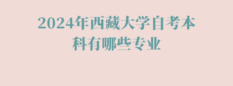 2024年西藏大學自考本科有哪些專業 2024年西藏大學自考本科有哪些專業
