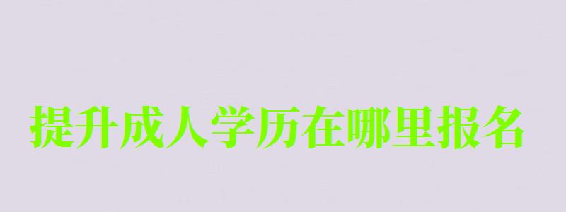 提升成人學歷在哪里報名 提升成人學歷在哪里報名 (圖1)