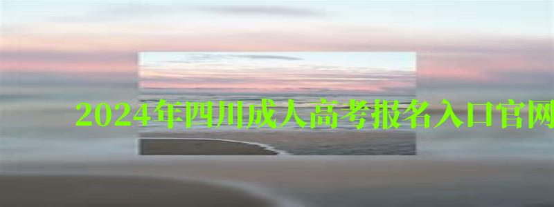 2024年四川成人高考報名入口官網 2024年四川成人高考報名入口官網 (圖1)