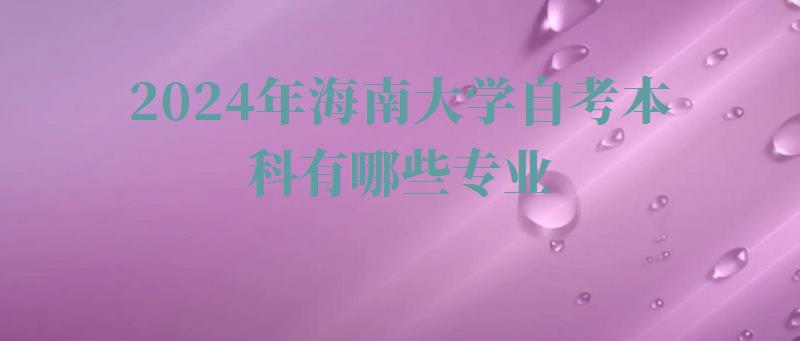 2024年海南大學自考本科有哪些專業 2024年海南大學自考本科有哪些專業