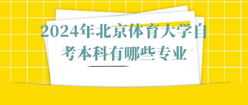 2024年北京體育大學自考本科有哪些專業 2024年北京體育大學自考本科有哪些專業