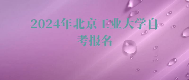 2024年北京工業(yè)大學自考報名 2024年北京工業(yè)大學自考報名