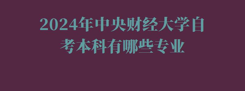 2024年中央財經大學自考本科有哪些專業 2024年中央財經大學自考本科有哪些專業